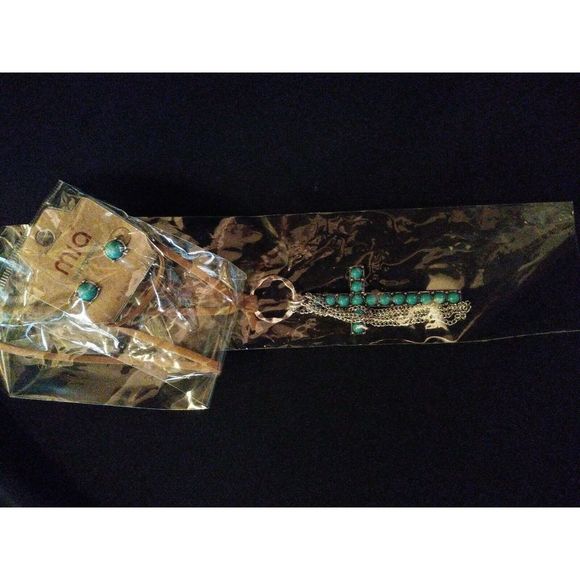 Mia Inspirations Turquoise Cross Boho Jewelry Set - Picture 4 of 6